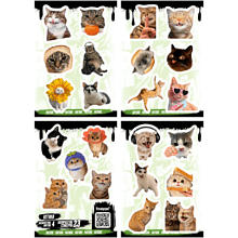 Набор наклеек объемных "Котики", А6, 4 листа, 23 шт