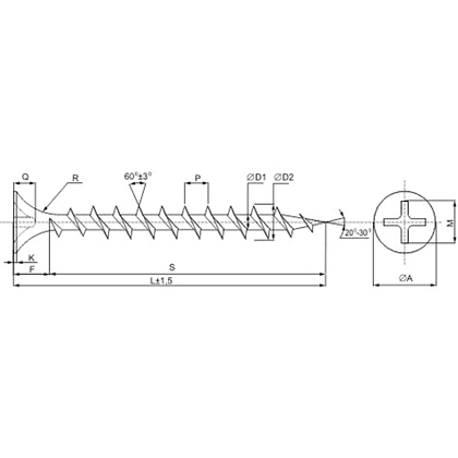Саморез 4.2х76 мм для монтажа ГКЛ к дереву, фосфат, 250 шт. - 2
