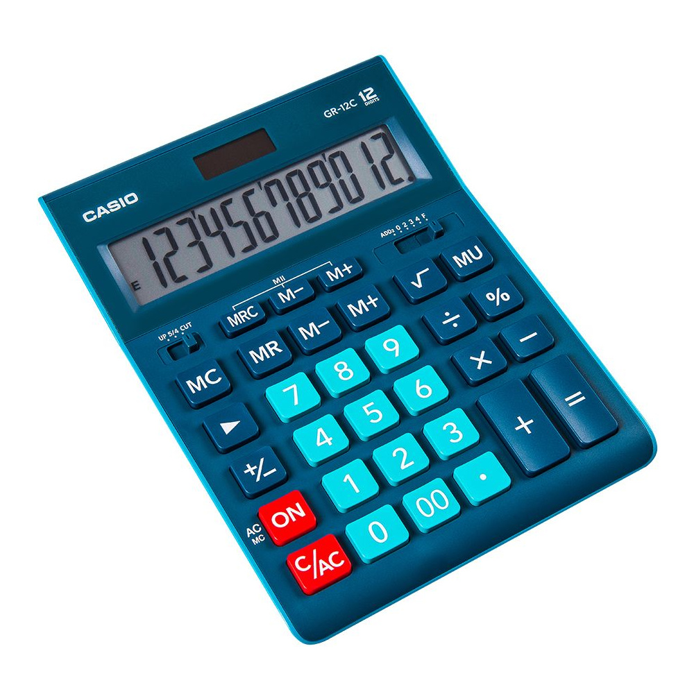 Калькулятор настольный Casio "GR-12", 12-разрядный, темно-зелёный