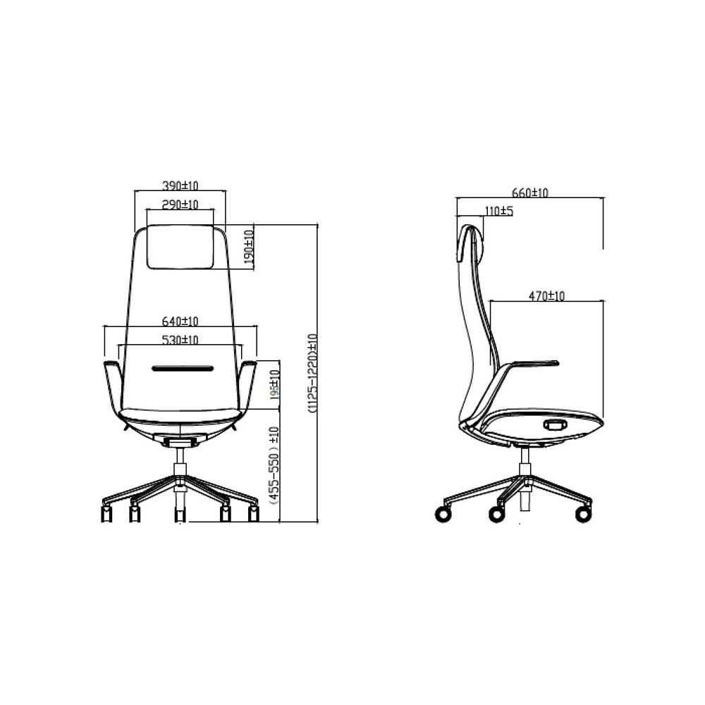 Кресло компьютерное SitZone CH-515A, кожа, алюминий, черный - 8