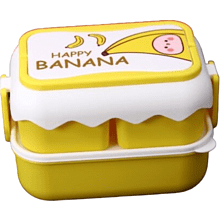 Контейнер для еды "Happy banana", пластик, желтый