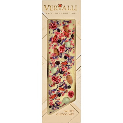 Шоколад белый "Vervalli. Годжи, клюква, миндаль", 110 гр.