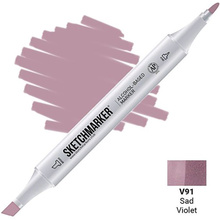 Маркер перманентный двусторонний "Sketchmarker", V91 фиолетовый тусклый