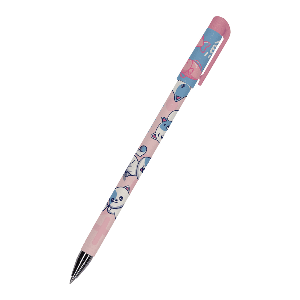 Ручка шариковая "HappyWrite. Котенок", 0.5 мм, розовый, голубой, стерж. синий