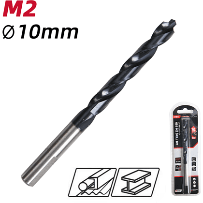 Сверло по металлу Deli RS EDH-MHZ100-E4, 10.0 мм, DIN 338, HSS-TiN - 6 Сверло по металлу Deli RS EDH-MHZ100-E4, 10.0 мм, DIN 338, HSS-TiN - 6