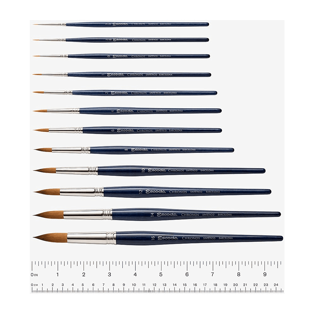 Кисть "Escoda Chronos", микс, круглая, на короткой ручке, № 16 - 3