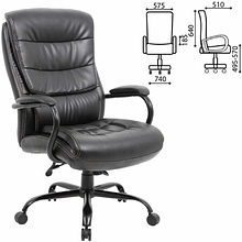 Кресло для руководителя BRABIX "Premium Heavy Duty HD-004", экокожа, металл, черный