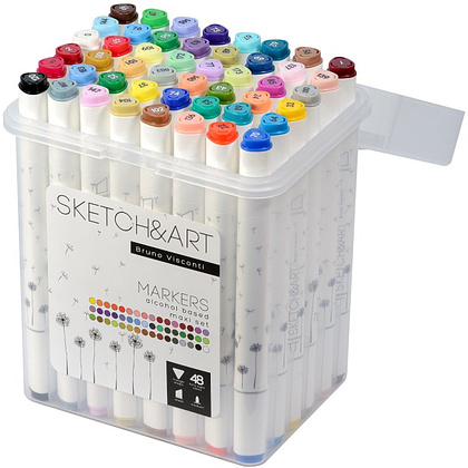 Набор двусторонних маркеров для скетчинга "Sketch&Art", 48 цветов - 2