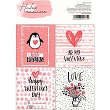 Набор наклеек декоративных "Happy Valentines Day", 1 лист, 11.3x8.8 см