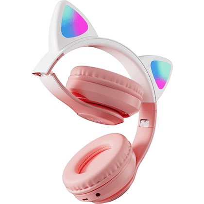 Наушники  беспроводные Miru "CAT EP-W10", Bluetooth, розовый  - 3