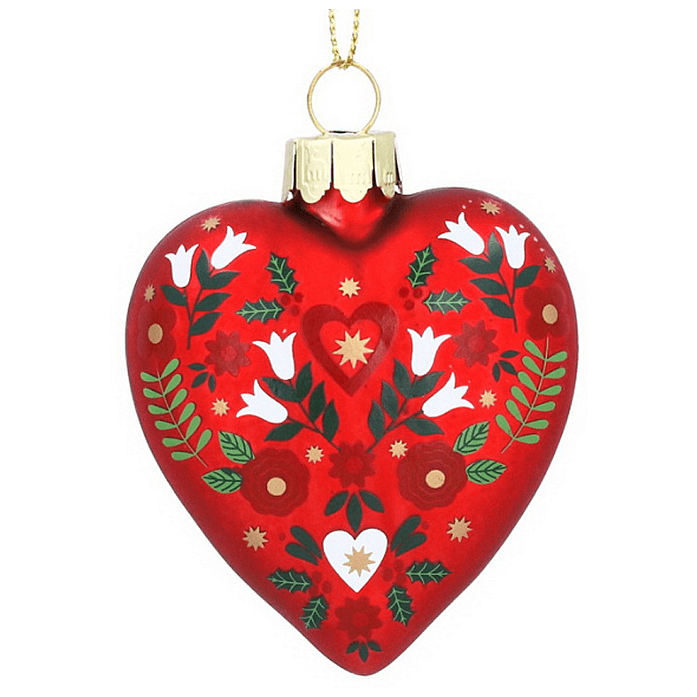 Украшение елочное "Альпийское сердце", 8 см, стекло, красный