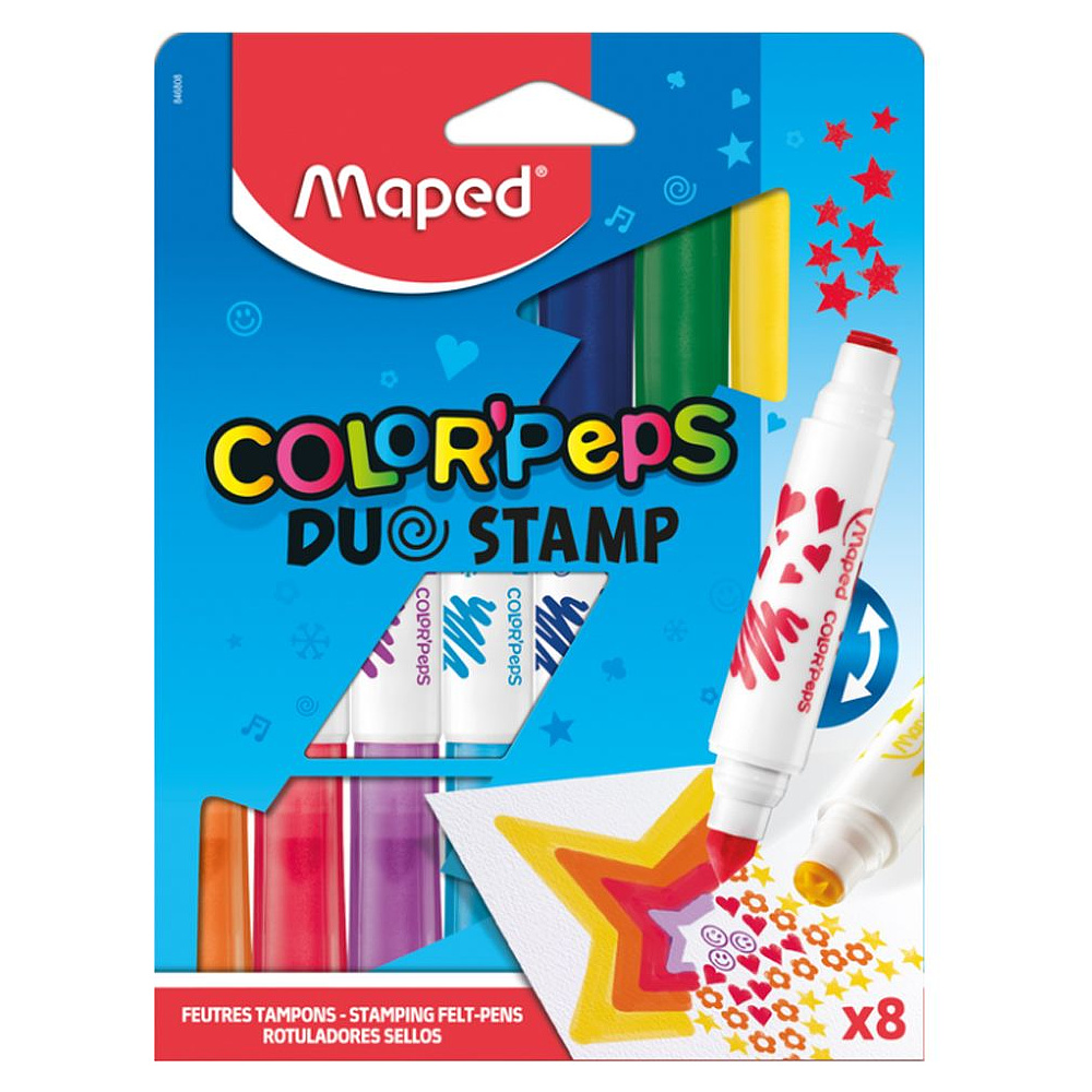 Фломастеры Maped "Color Peps Duo Stamps", 8 шт, -30%