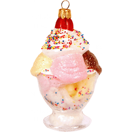 Украшение елочное "Ice Cream Bowl", 10 см, стекло, разноцветный