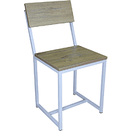 Стул ALLERD RION, металл, ЛДСП, белый муар, Дуб Нокс