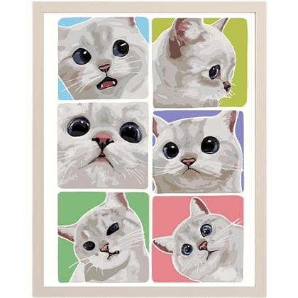Картина по номерам "Эмоции белого котика" Картина по номерам "Эмоции белого котика"