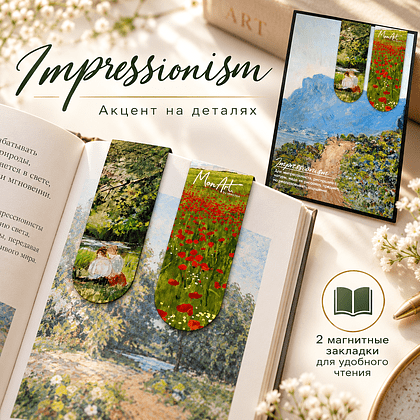 Открытка дизайнерская "Impressionism" с магнитными закладками (2 шт.)  - 2