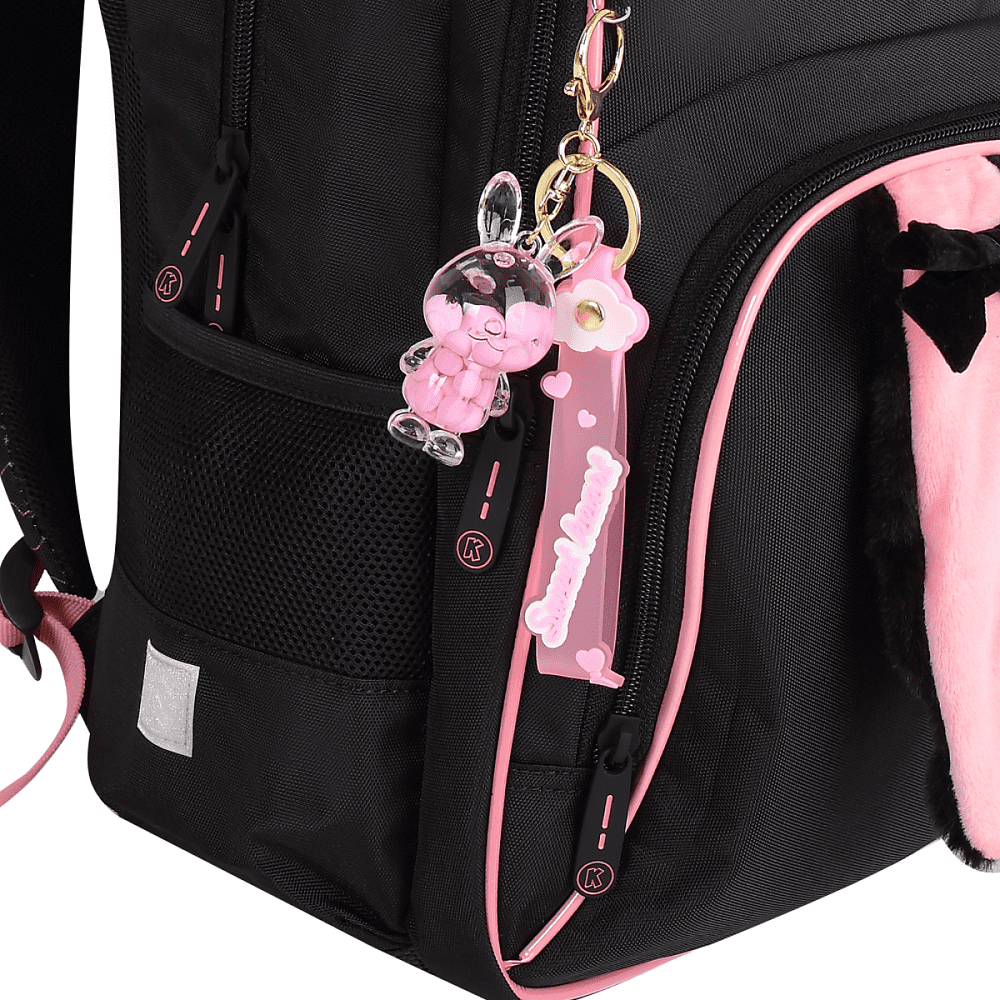 Рюкзак школьный "COMFORT Life Cat fun", черный, розовый - 8