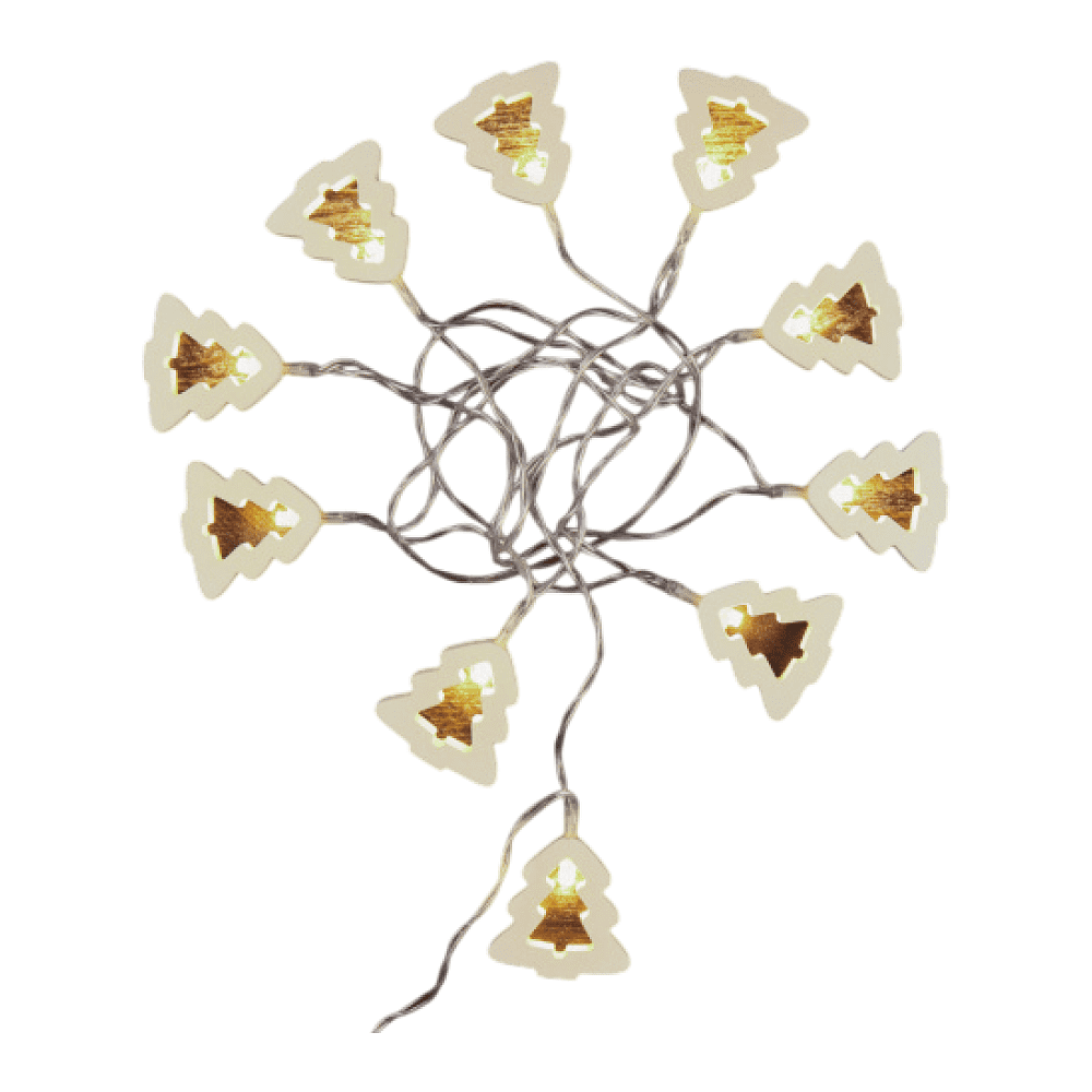 Гирлянда электрическая LED "Нить" с насадками "Елочка", 2,5 м, тепло-белый