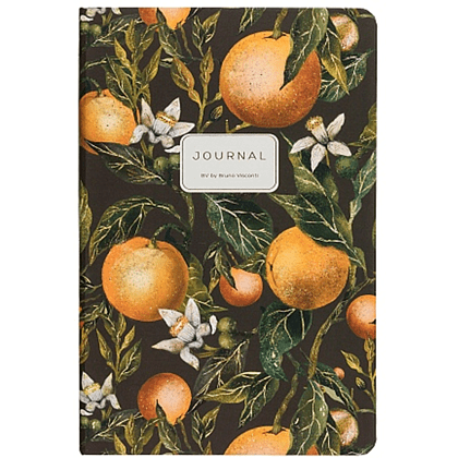 Книга записная "Flora. Paradise. Oranges", A5, 100 листов, линейка, твердая обложка, зеленый, оранжевый - 2
