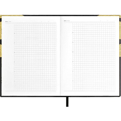 Книга записная "Красотка в золоте", А5+, 120 листов, клетка, чёрный - 3