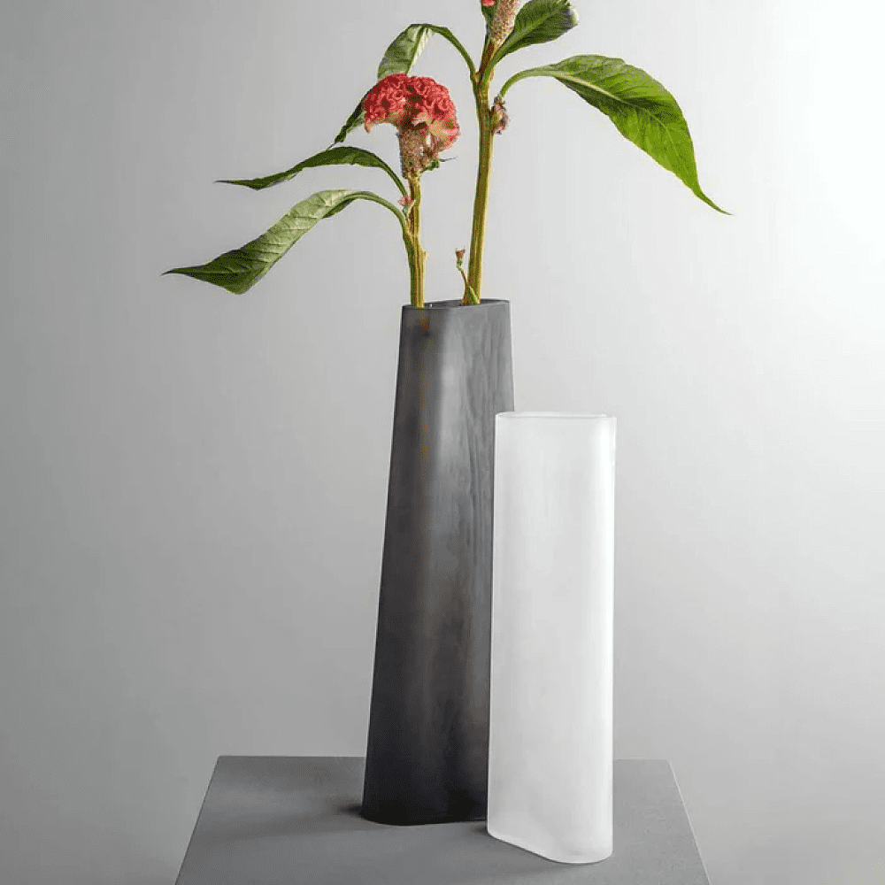 Ваза стеклянная "Turno", 34 см, матовый белый - 5