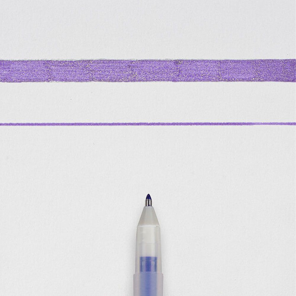 Ручка гелевая "Gelly Roll Stardust", 0.5 мм, прозрачный, стерж. фиолетовый - 2