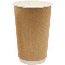 Стакан картонный 400 мл, 18 шт, 2 слоя, крафт ECO