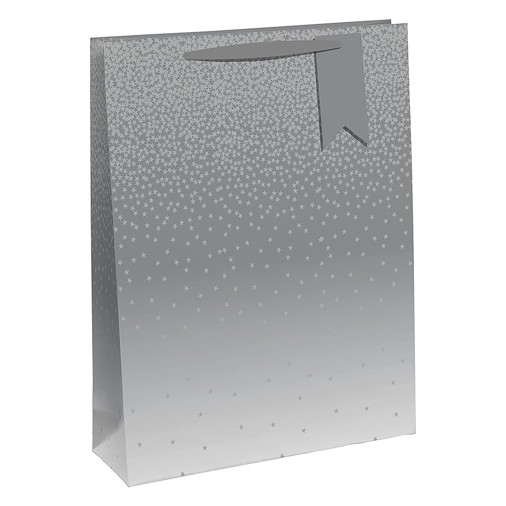 Пакет бумажный подарочный "Silver ombre", 26.5x14x33 см