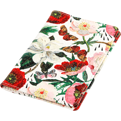 Обложка для паспорта "Flora. Пионы", кожзам., белый, красный - 3