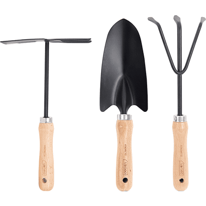 Набор садовых инструментов Deli GS DL580833, 310 мм, 3 шт., деревянная рукоятка Набор садовых инструментов Deli GS DL580833, 310 мм, 3 шт., деревянная рукоятка