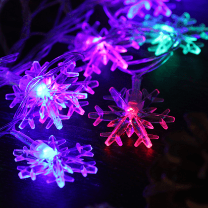 Гирлянда электрическая LED "Нить" с насадками "Снежинка", 4,5 м, мультиколор - 3