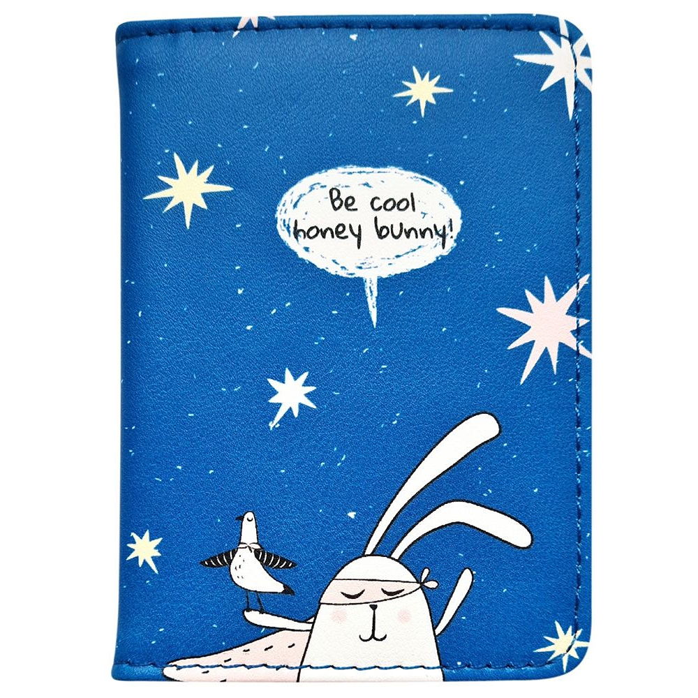Обложка для проездного билета "Bunny звезды", синий