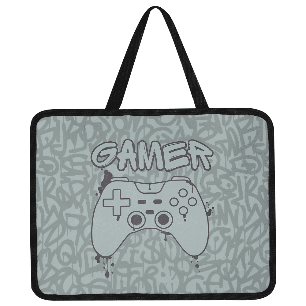 Папка для тетрадей "Gamer", на молнии, серый