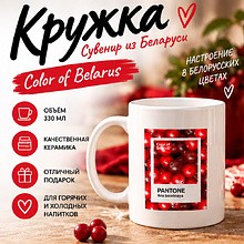 Кружка керамическая "Color of Belarus. Pantone Ikra balotnaya", 330 мл, белый