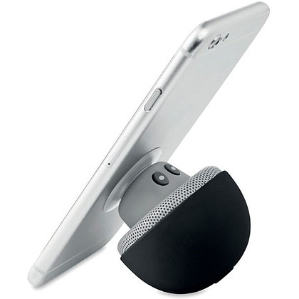 Колонка-подставка для телефона "Mushroom", Bluetooth 2.1, пласт., 3/5 Вт, USB, с присоской, белый/серый - 2