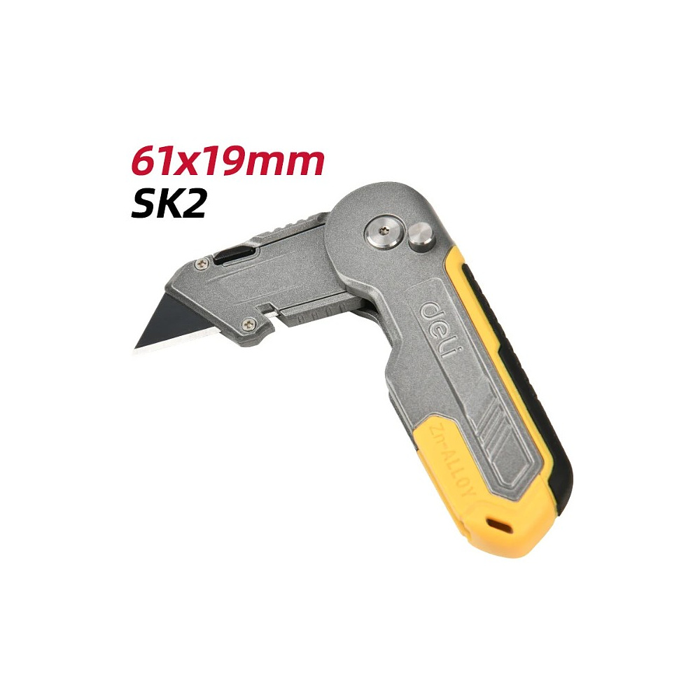 Нож строительный Deli YS EDL007Z, 19 мм, складной, трапеция - 2