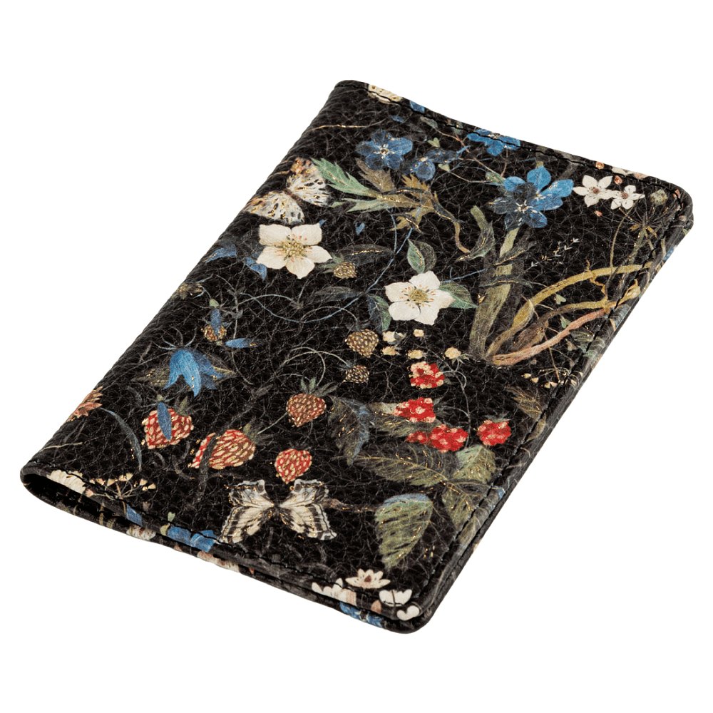 Обложка для паспорта "Flora. Лесные ягоды", кожзам., черный - 4