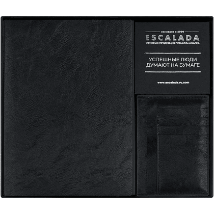 Набор ежедневник недатированный "Фланстэр", 320 страниц, + картхолдер, 100x140 мм., черный  - 3