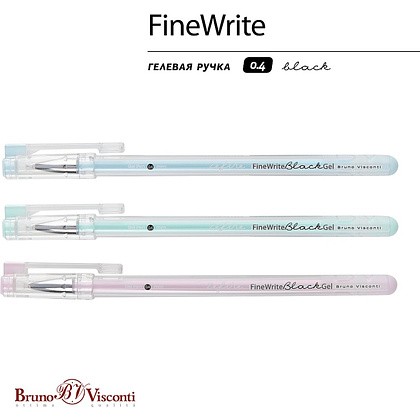 Ручка гелевая "FineWrite. Zefir", 0,4 мм, пластик, ассорти, стерж. черный - 2