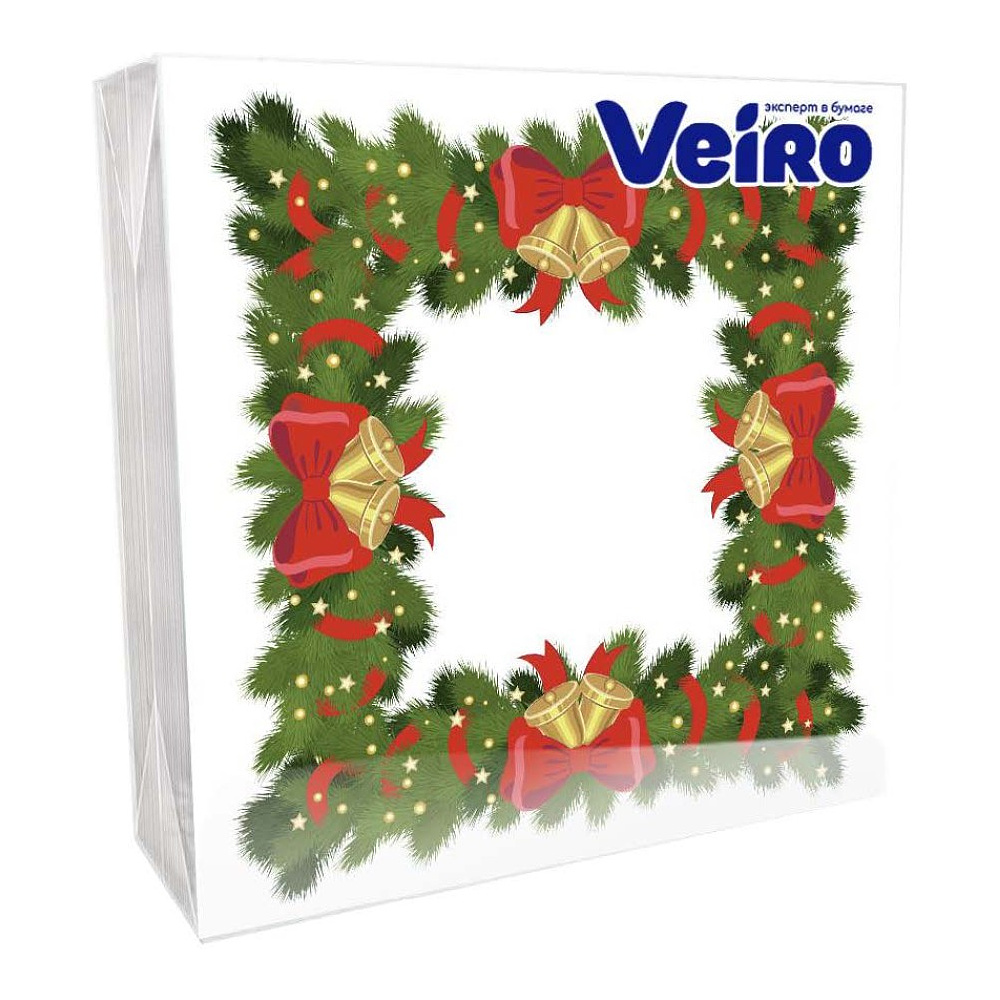 Салфетки бумажные Veiro, 33х33 см, с рисунком Омела, 20 шт