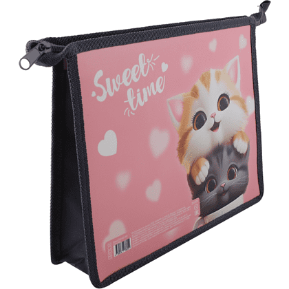 Папка для тетрадей "Cute cats",  А5, розовый, черный - 2