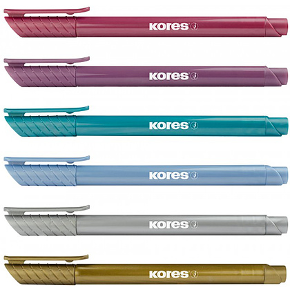 Маркер-кисть "Kores Metallic Style", 6 шт., металлик, ассорти - 3