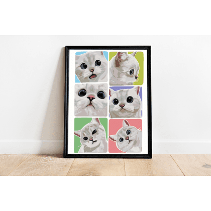 Картина по номерам "Эмоции белого котика" - 6 Картина по номерам "Эмоции белого котика" - 6