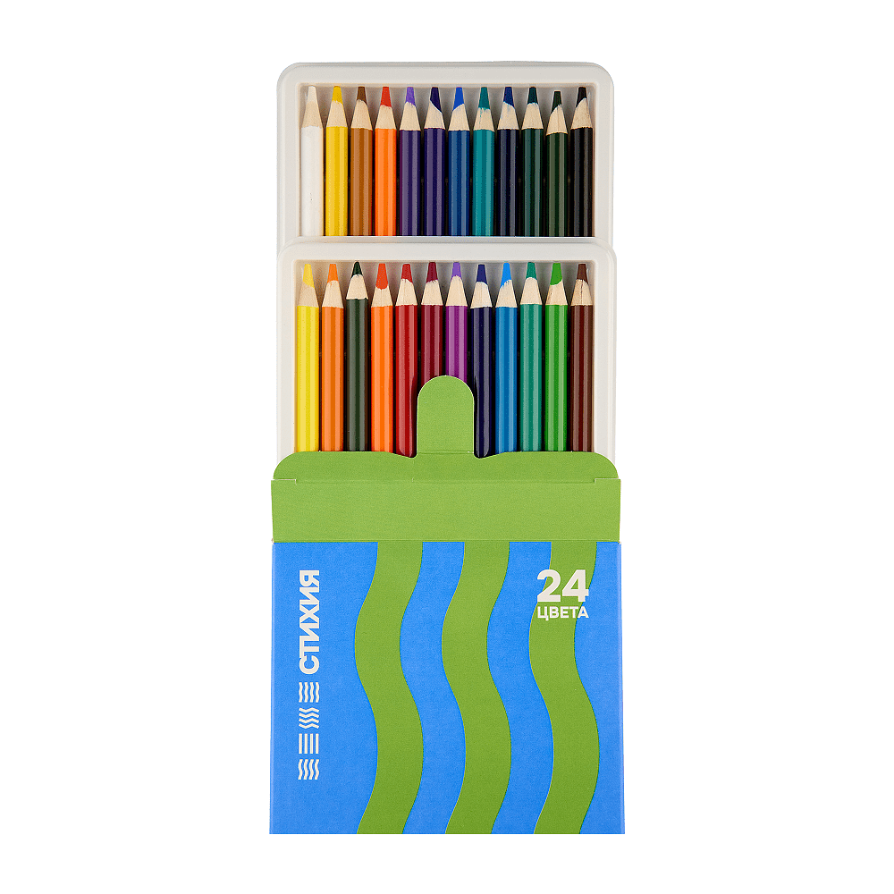 Набор акварельных карандашей "Стихия", 24 цвета - 2