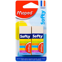 Ластик Maped "Softy", 2шт, белый, блистер, (029840)