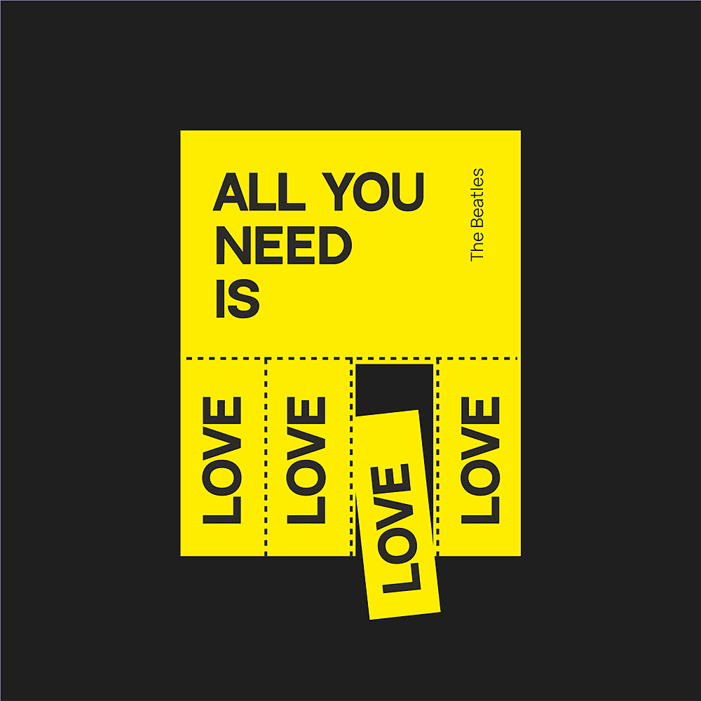 Бизнес-блокнот "All you need is love" на резинке, А5, в линейку, серый - 2