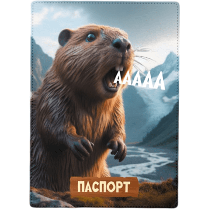 Обложка для паспорта "Аааа", разноцветный