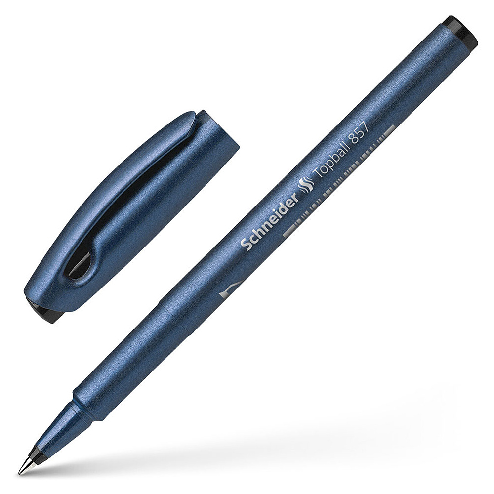 Ручка-роллер "Schneider Topball 857", 06 мм, черный, синий, стерж. черный