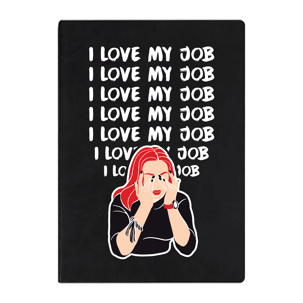 Ежедневник недатированный "I love my job", А5, 272 страницы, черный