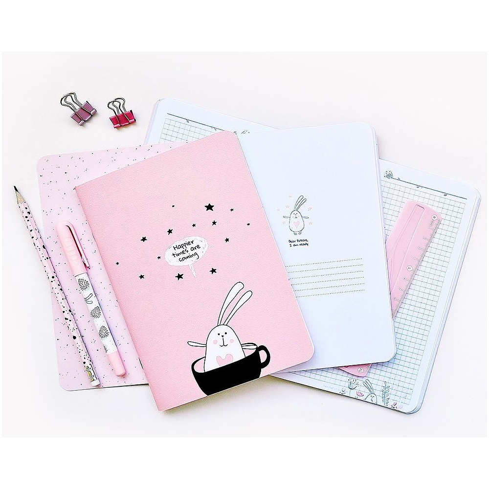 Тетрадь "Bunny розовый", А5, 48 листов, клетка, розовый - 4